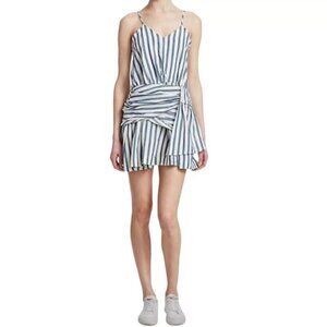 Derek Lam 10 Crosby Charlotte Sleeveless Striped Tie Mini Dress 10